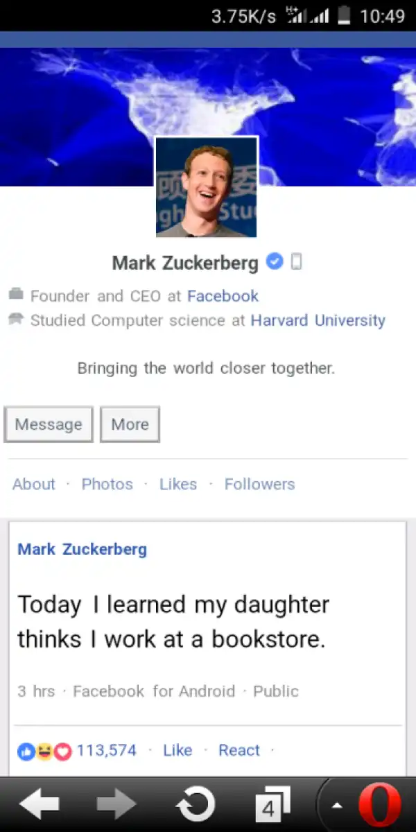 My Daughter Thinks I Work At A Bookstore - Mark Zuckerberg
